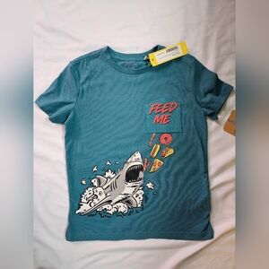 Bixby Nomad Shark Graphic Kids T-Shirt - Turquoise- Small (6-7)